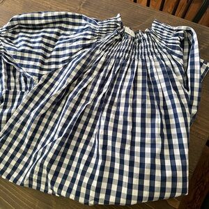 Lake pajamas, navy gingham veranda dress small new